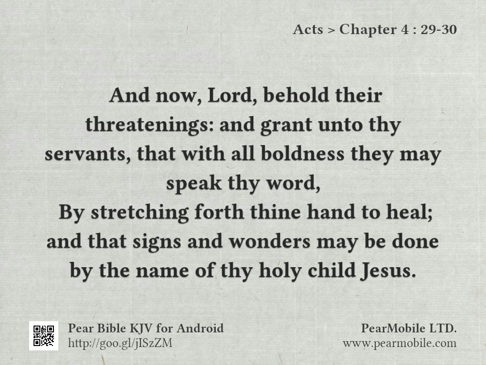 Acts, Chapter 4:29-30